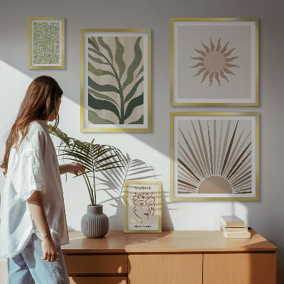 Set di quadri incorniciati Eleganti grafiche astratte di piante