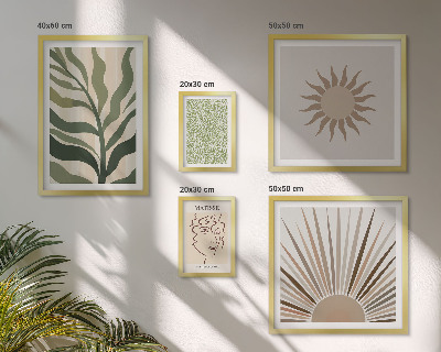 Set di quadri incorniciati Eleganti grafiche astratte di piante