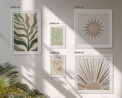 Set di quadri incorniciati Eleganti grafiche astratte di piante