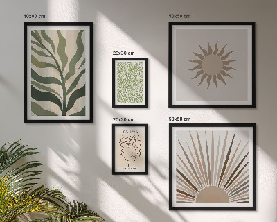 Set di quadri incorniciati Eleganti grafiche astratte di piante