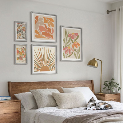 Polittico con cornice Fiori geometrici in stile boho
