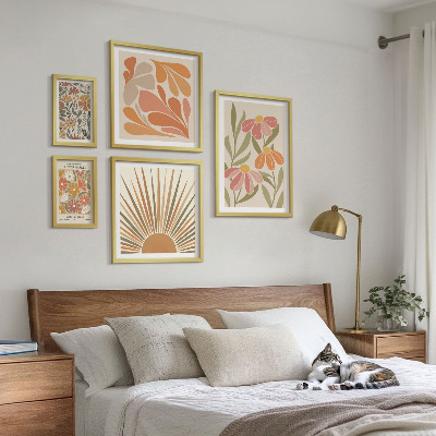 Polittico con cornice Fiori geometrici in stile boho
