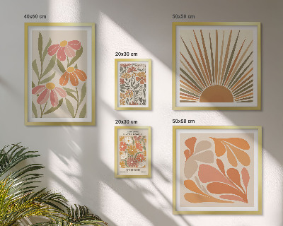 Polittico con cornice Fiori geometrici in stile boho