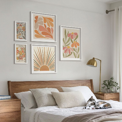 Polittico con cornice Fiori geometrici in stile boho