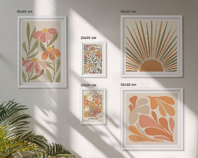 Polittico con cornice Fiori geometrici in stile boho