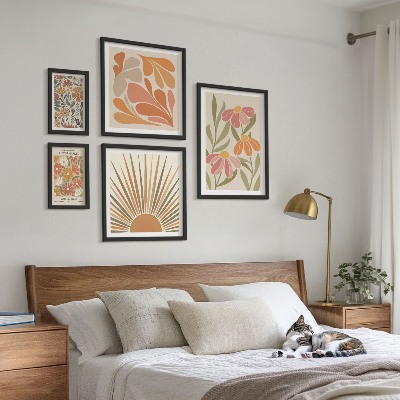 Polittico con cornice Fiori geometrici in stile boho