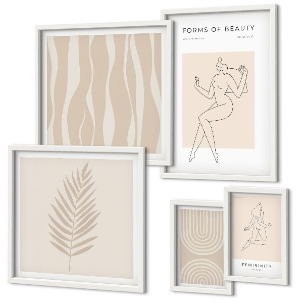 Set di 5 quadri Bellissimi motivi minimalisti