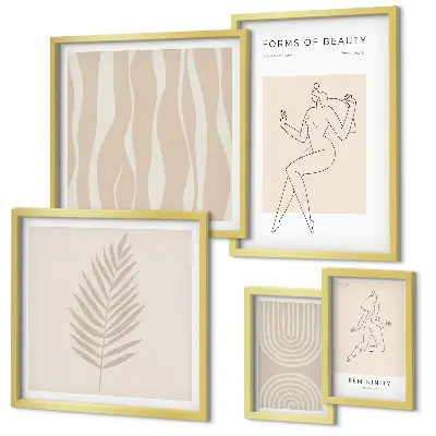 Set di 5 quadri con bellissimi motivi minimalisti