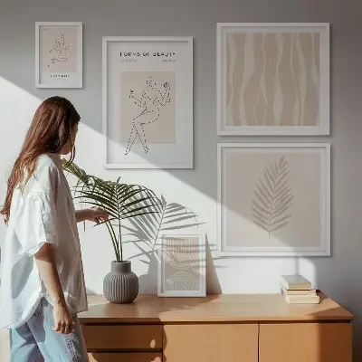 Set di 5 quadri con bellissimi motivi minimalisti