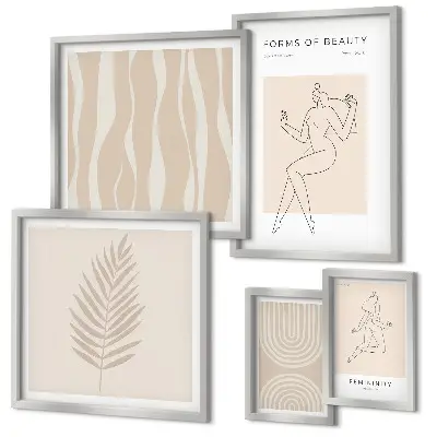 Set di 5 quadri con bellissimi motivi minimalisti