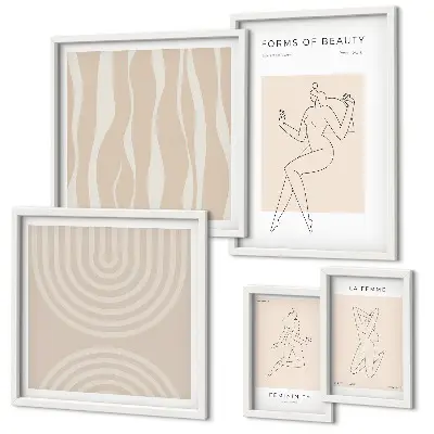 Set di quadri incorniciati con stampa forme minimaliste di bellezza