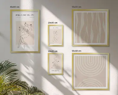 Set di quadri incorniciati con stampa forme minimaliste di bellezza
