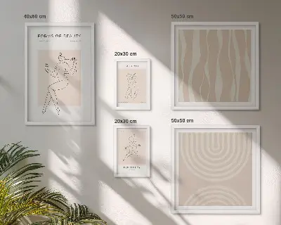 Set di quadri incorniciati con stampa forme minimaliste di bellezza