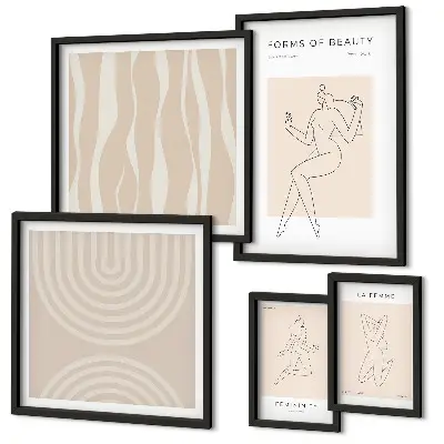 Set di quadri incorniciati con stampa forme minimaliste di bellezza
