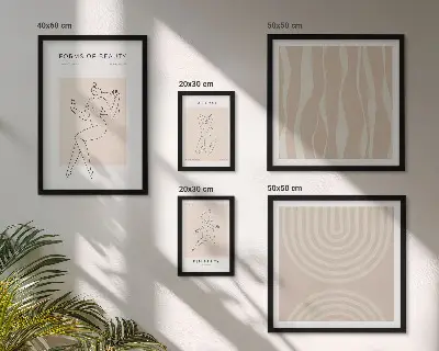 Set di quadri incorniciati con stampa forme minimaliste di bellezza