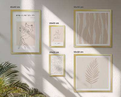 Polittico con cornice Grafica elegante raffigurante donne e piante.
