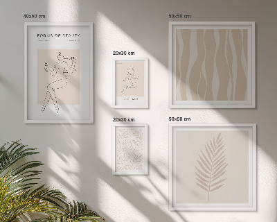 Polittico con cornice Grafica elegante raffigurante donne e piante.