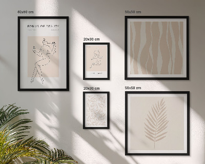 Polittico con cornice Grafica elegante raffigurante donne e piante.