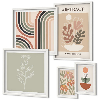 Set di 5 quadri Eleganti astrazioni vegetali