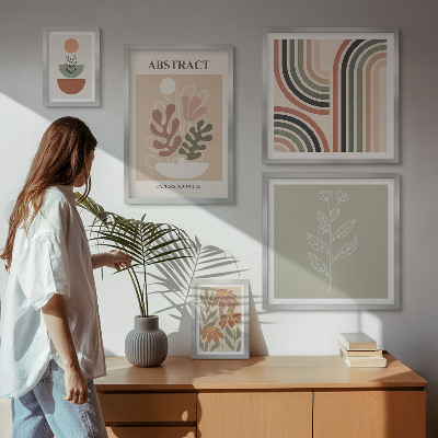 Set di 5 quadri Eleganti astrazioni vegetali