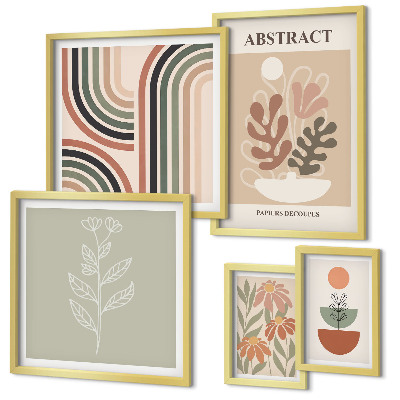 Set di 5 quadri Eleganti astrazioni vegetali