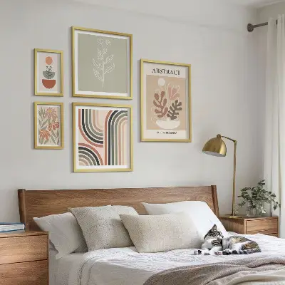Eleganti astrazioni vegetali set di 5 quadri