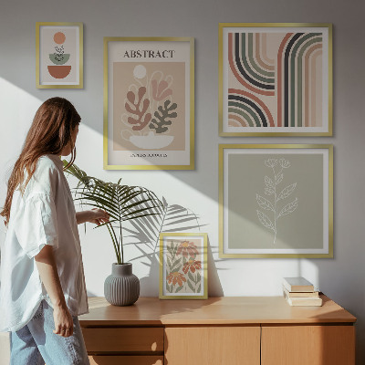 Set di 5 quadri Eleganti astrazioni vegetali