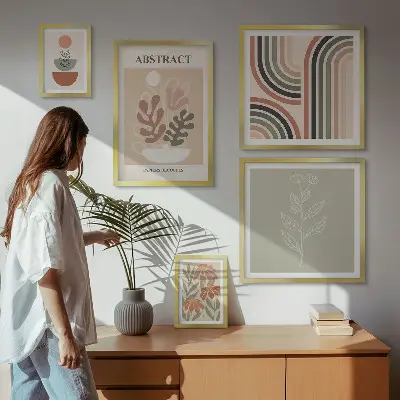 Eleganti astrazioni vegetali set di 5 quadri