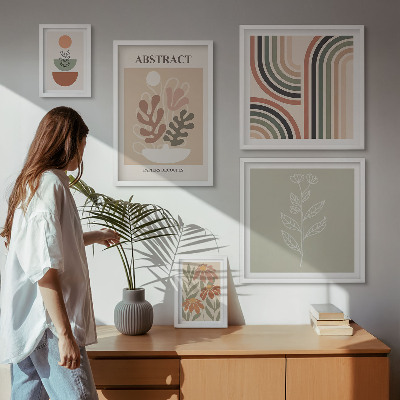 Set di 5 quadri Eleganti astrazioni vegetali