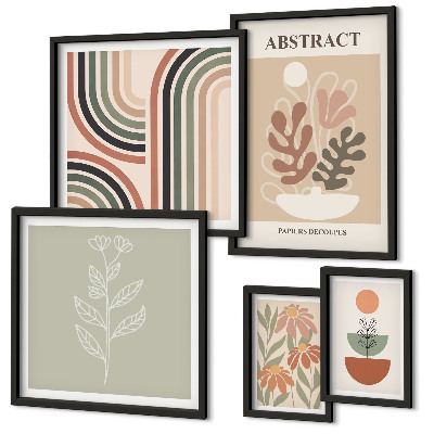 Set di 5 quadri Eleganti astrazioni vegetali