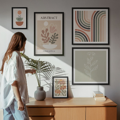 Set di 5 quadri Eleganti astrazioni vegetali