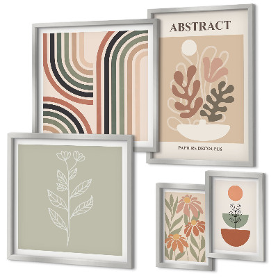 Set di 5 quadri Eleganti astrazioni vegetali