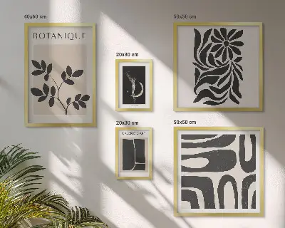 Set di quadri incorniciati con motivi vegetali moderni