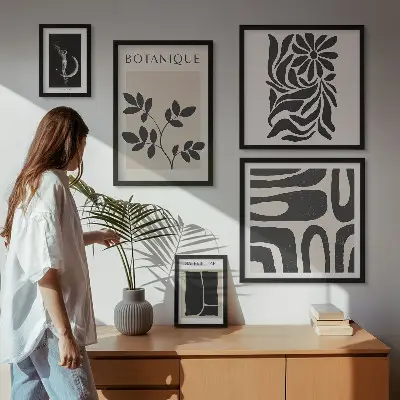 Set di quadri incorniciati con motivi vegetali moderni