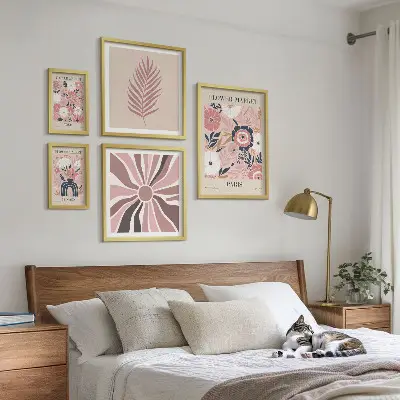 Polittico con cornice motivo mercati di fiori in stile bohémien