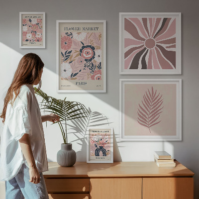 Polittico con cornice mercati di fiori in stile bohémien