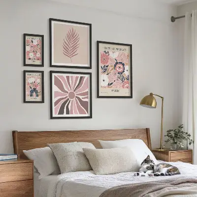 Polittico con cornice motivo mercati di fiori in stile bohémien