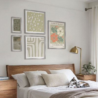 Set di 5 quadri motivi vegetali, modelli boho