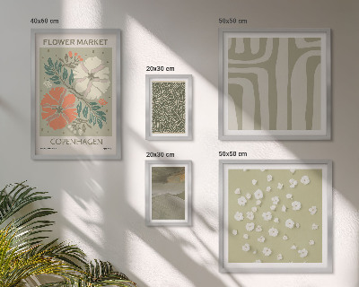 Set di 5 quadri motivi vegetali, modelli boho
