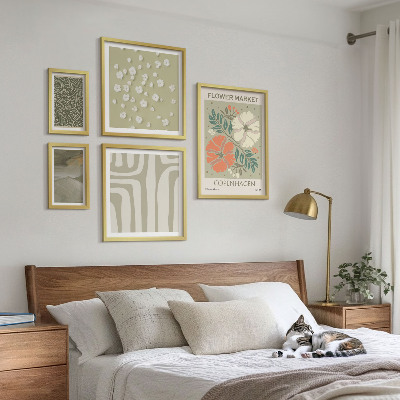 Set di 5 quadri motivi vegetali, modelli boho