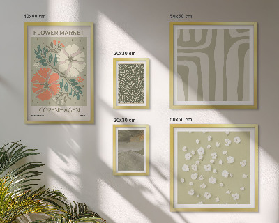 Set di 5 quadri motivi vegetali, modelli boho
