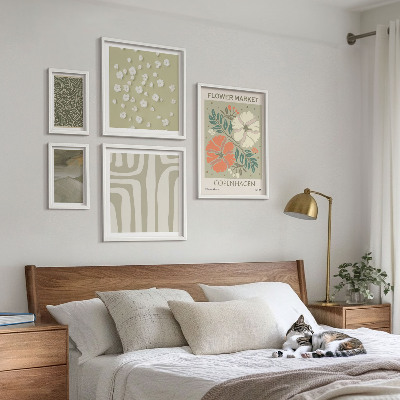 Set di 5 quadri motivi vegetali, modelli boho