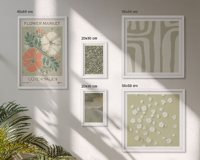 Set di 5 quadri motivi vegetali, modelli boho