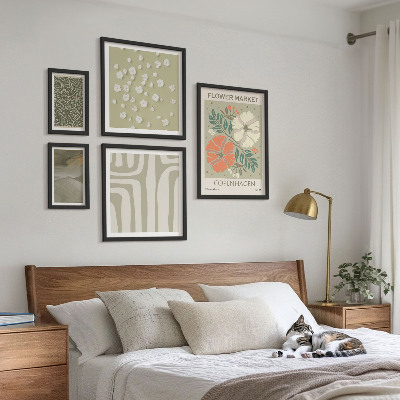 Set di 5 quadri motivi vegetali, modelli boho