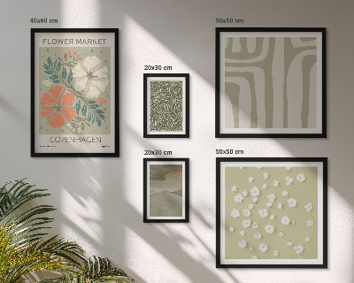 Set di 5 quadri motivi vegetali, modelli boho