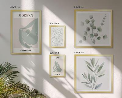 Set di quadri incorniciati Grafica elegante con elementi vegetali e astratti.