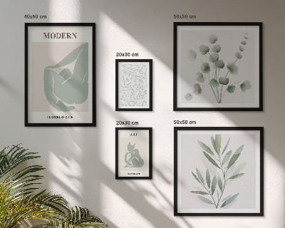Set di quadri incorniciati Grafica elegante con elementi vegetali e astratti.