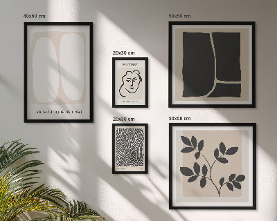 Set di 5 quadri Linee minimaliste e grafiche eleganti