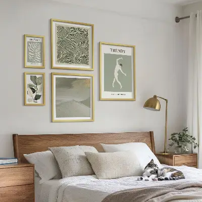 Set di quadri incorniciati con piante astratte eleganti