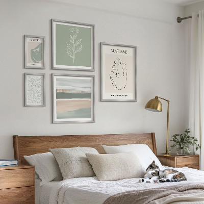Set di 5 quadri Eleganti grafiche vegetali